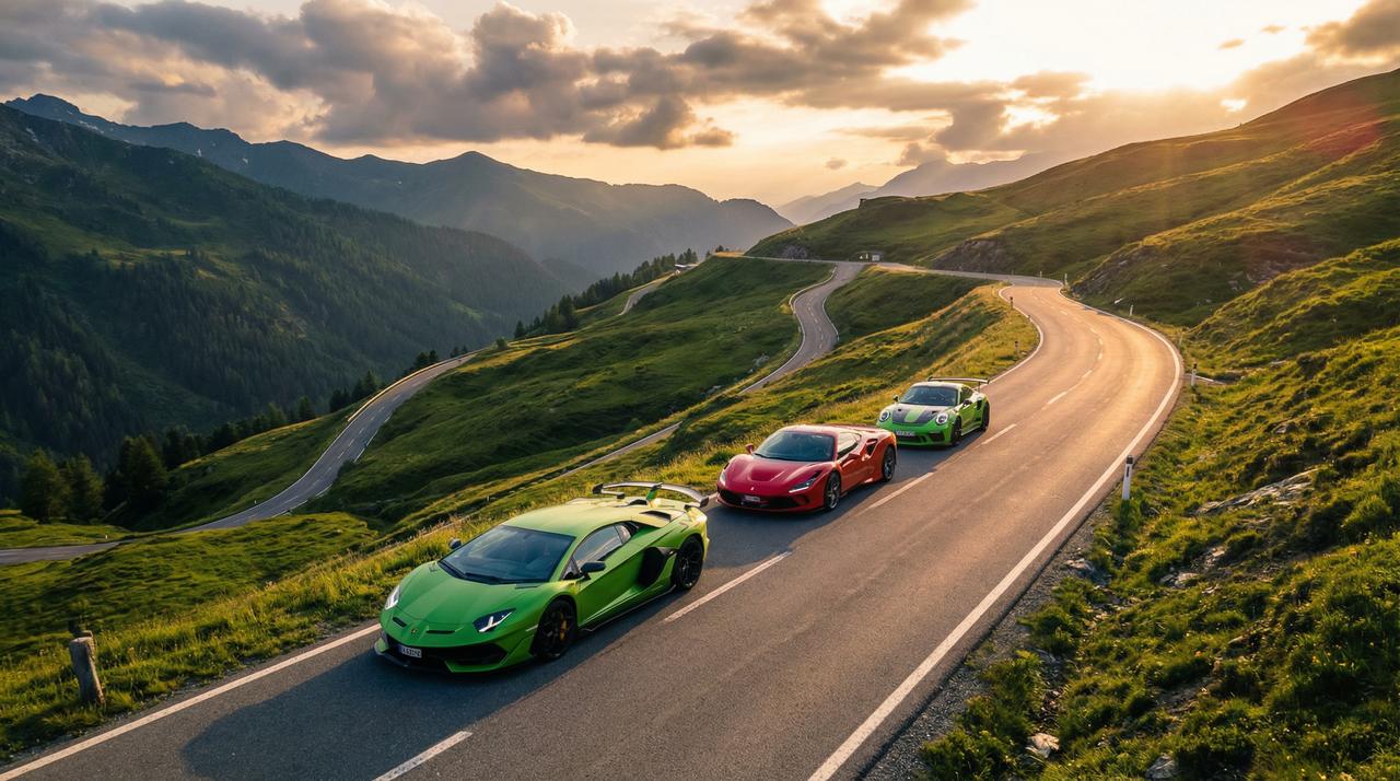 小马拉大车超跑车队山路巡游视频